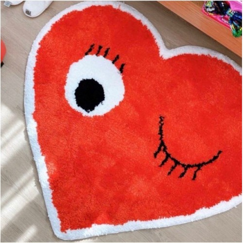 Love Face Cotton Floor Mat Baby Crawling Mat Gaming Carpet Home Door Mat